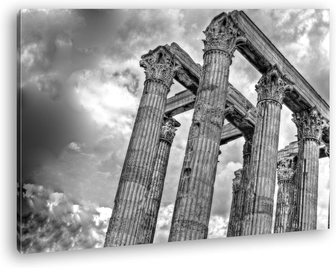 deyoli Eindrucksvoller Tempel in Athen Format: 80x60 Effekt: Schwarz/Weiss als Leinwandbild, Motiv f