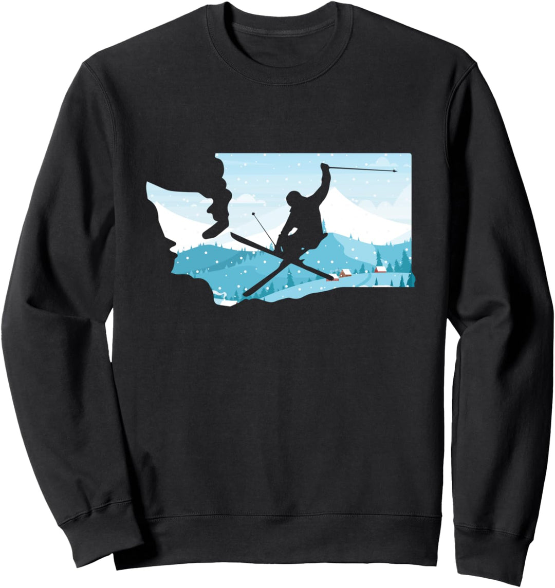 Skiurlaub Gebirge Skifahrer Ski Schnee Skifahren Berge Sport Sweatshirt