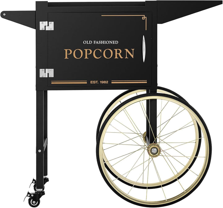 Royal Catering RCPT-BGWG-1 Popcornwagen Wagen für Popcornmaschine Popcorntrolley 2 Bremsen schwarz &