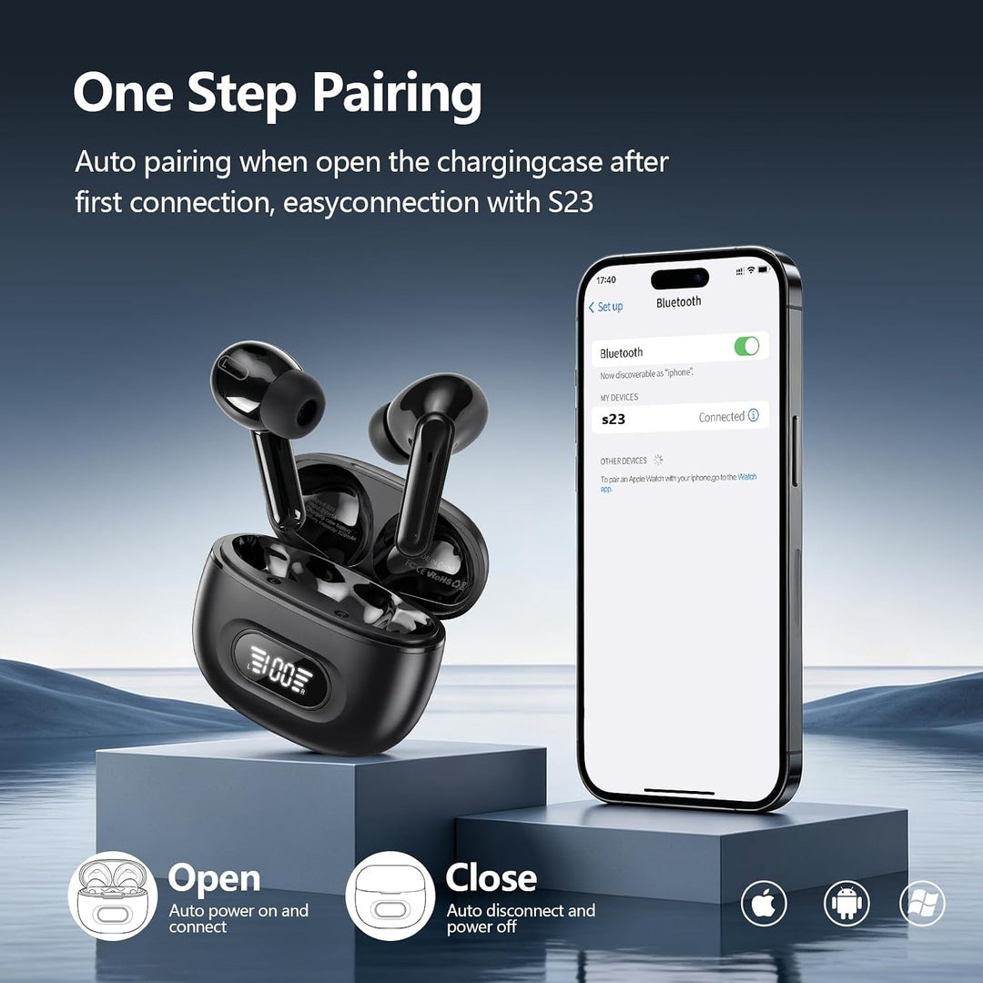 Bluetooth Kopfhörer, In Ear Kopfhörer Kabellos Bluetooth 5.3 mit 4 ENC Noise Cancelling Mic, 72H Spi