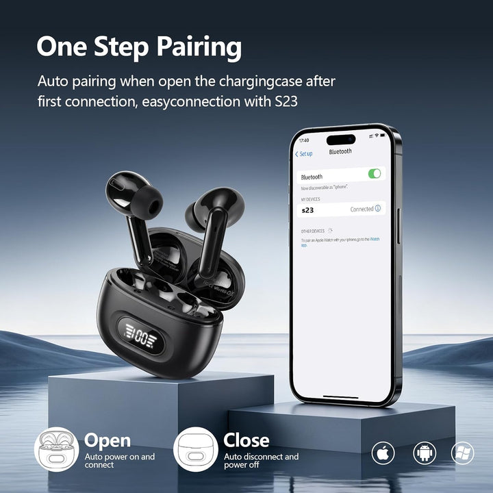 Bluetooth Kopfhörer, In Ear Kopfhörer Kabellos Bluetooth 5.3 mit 4 ENC Noise Cancelling Mic, 72H Spi