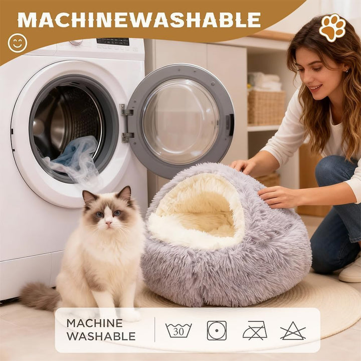 JJZENKD Katzenbett Flauschig Katzendecke, 50cm Kätzchenbett für Kleine Katzenhöhle, Gemütlich Katzen