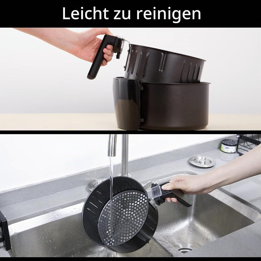 Heissluftfritteuse, Uten 4,5L Fritteuse Airfryer XL Aerofryer mit Digitalem Display, 7 Programms, To