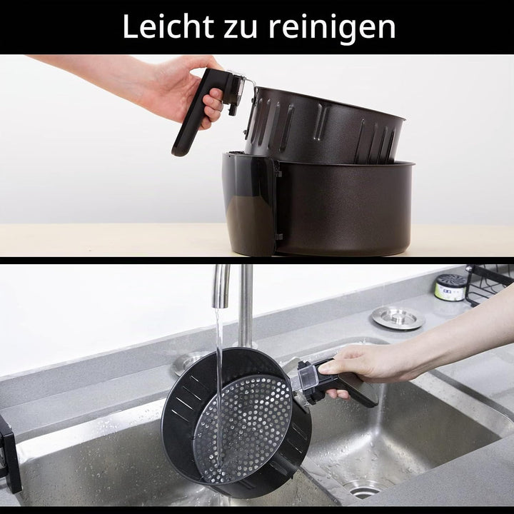 Heissluftfritteuse, Uten 4,5L Fritteuse Airfryer XL Aerofryer mit Digitalem Display, 7 Programms, To