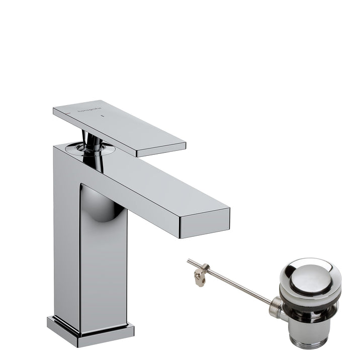 hansgrohe Tecturis E - Waschtischarmatur mit Zugstange, energiesparend (CoolStart), Wasserhahn Bad m