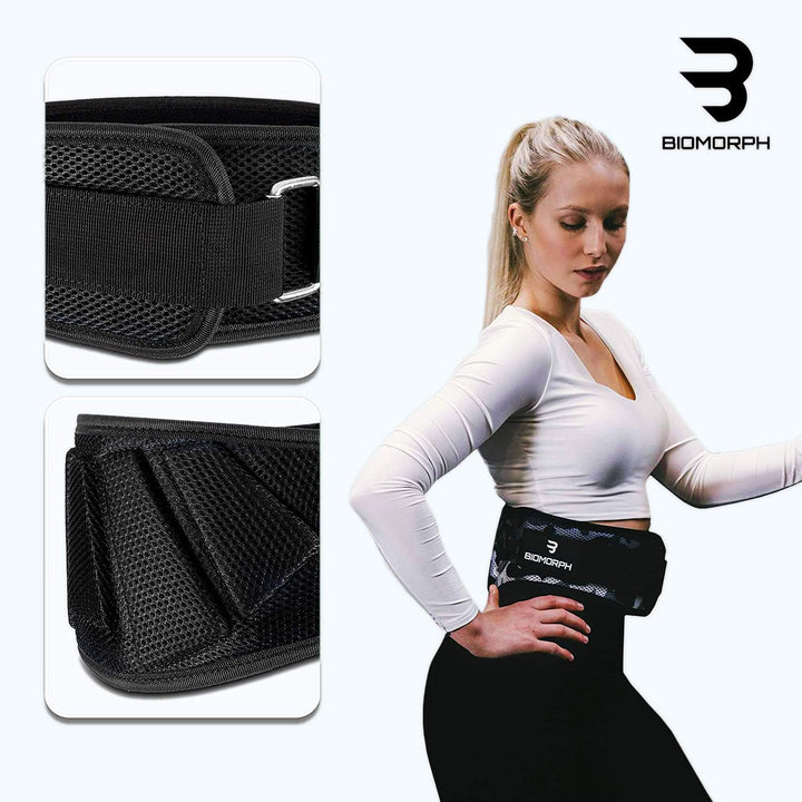 BIOMORPH Gewichthebergürtel für Krafttraining, Powerlifting, Bodybuilding, Crossfit für Damen und He