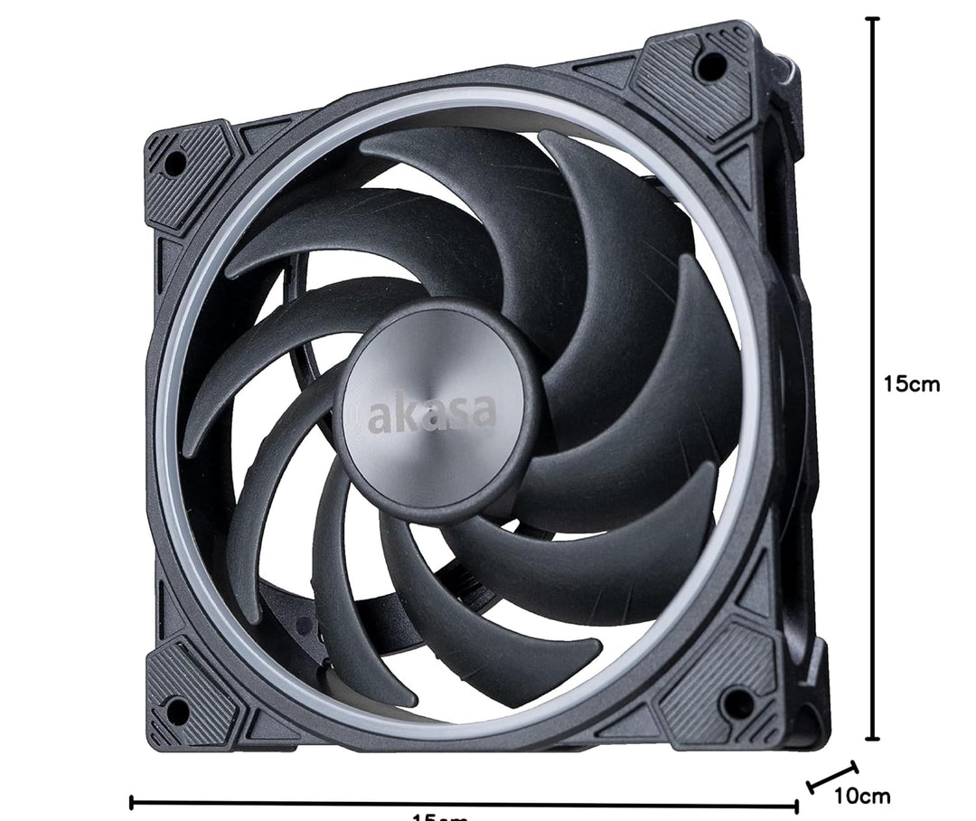 Akasa SOHO AR, Addressable RGB LED Fan, 120 mm PWM Fan, Low-Noise ARGB Case Fan, with ARGB Light Loo