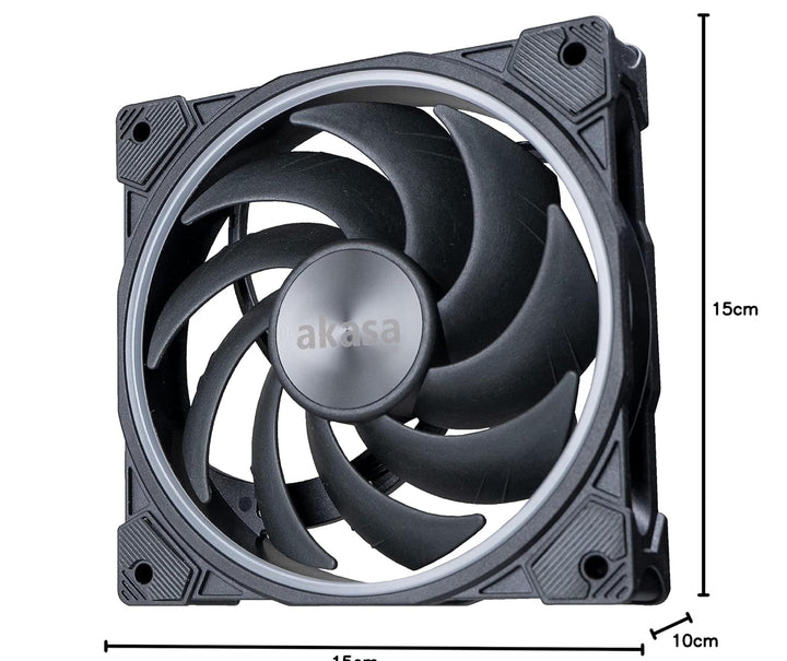 Akasa SOHO AR, Addressable RGB LED Fan, 120 mm PWM Fan, Low-Noise ARGB Case Fan, with ARGB Light Loo