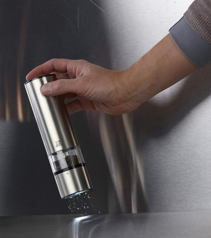 Peugeot Elis Sense Elektrische Salzmühle, Mahlgradeinstellung u'Select, LED-Licht, Höhe: 20 cm, Edel
