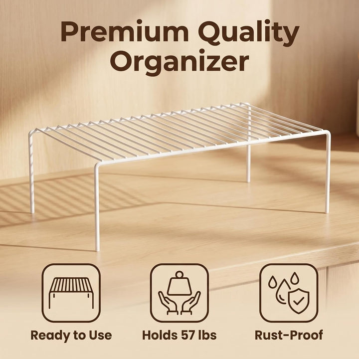 IPEGTOP Küche-Schrank-Organisator, Set von 4 grossen (40 x 24 cm) rostfreien Edelstahl-Gitternregale