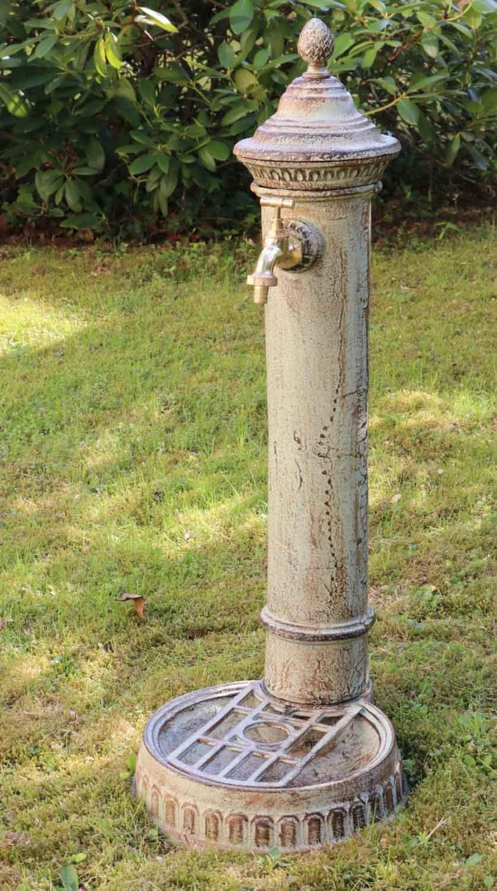 aubaho Standbrunnen 78cm Waschbecken Brunnen Eisen Waschplatz Antik-Stil grün