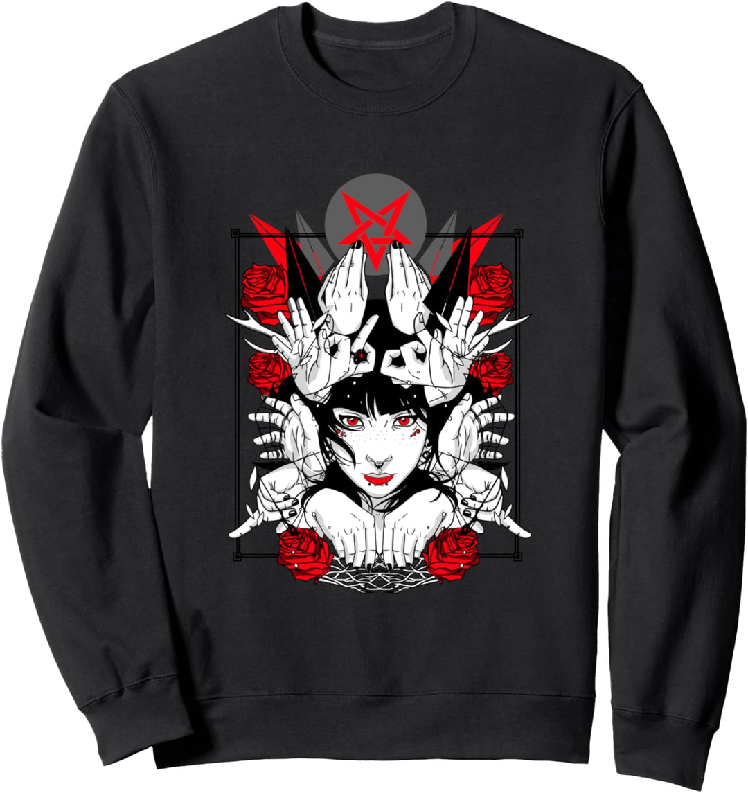 Okkulter Handschild Pentagramm Satan Sweatshirt