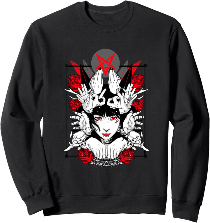 Okkulter Handschild Pentagramm Satan Sweatshirt