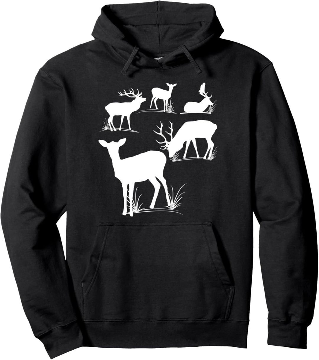 wilde Hirsche und Rehe, Rotwild, Hirsch, Tiere, Rehbock Reh Pullover Hoodie