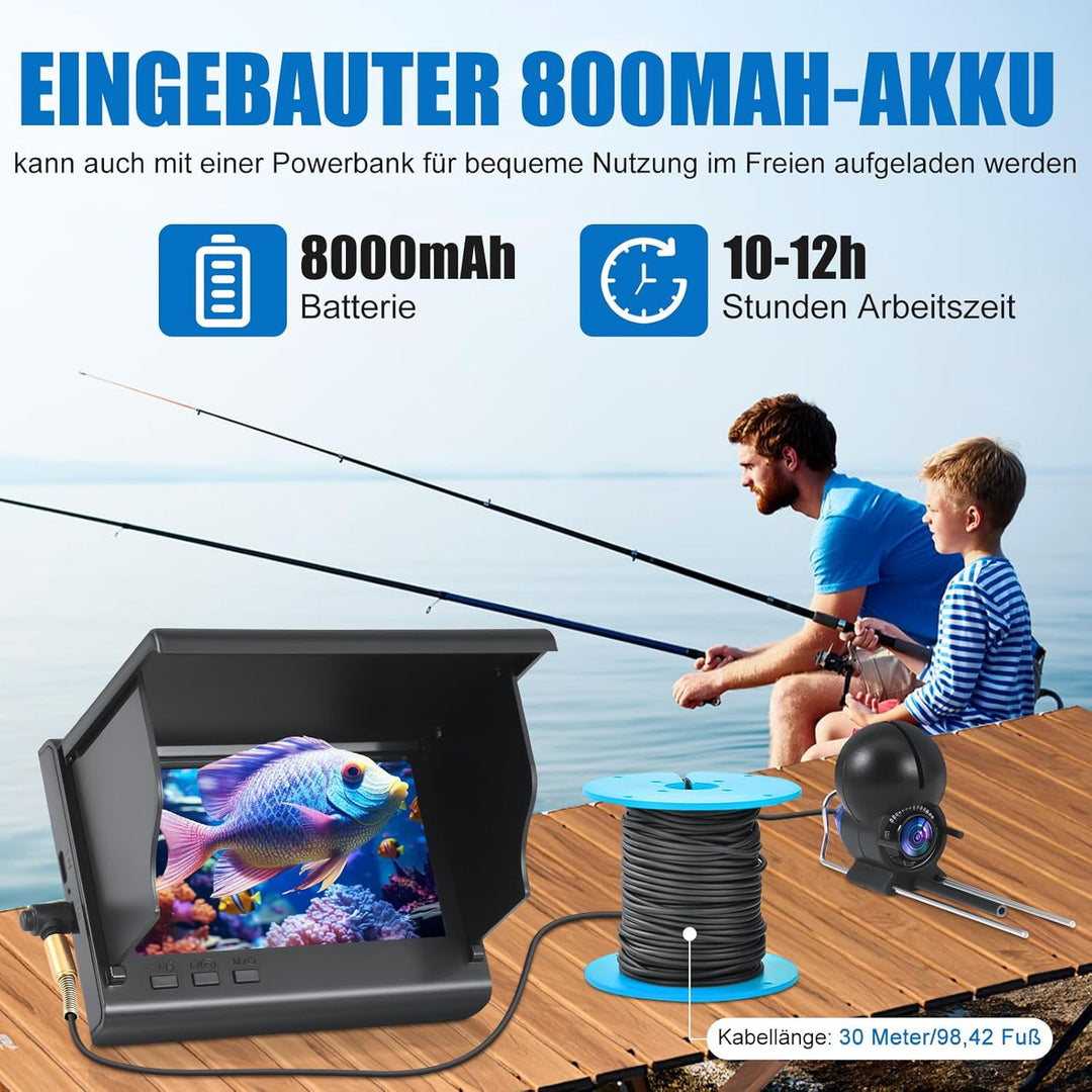 Fishfinder, Unterwasserkamera Angeln, Weitwinkel-Infrarot-Nachtsicht,Unterwasserkamera Fischfinder m