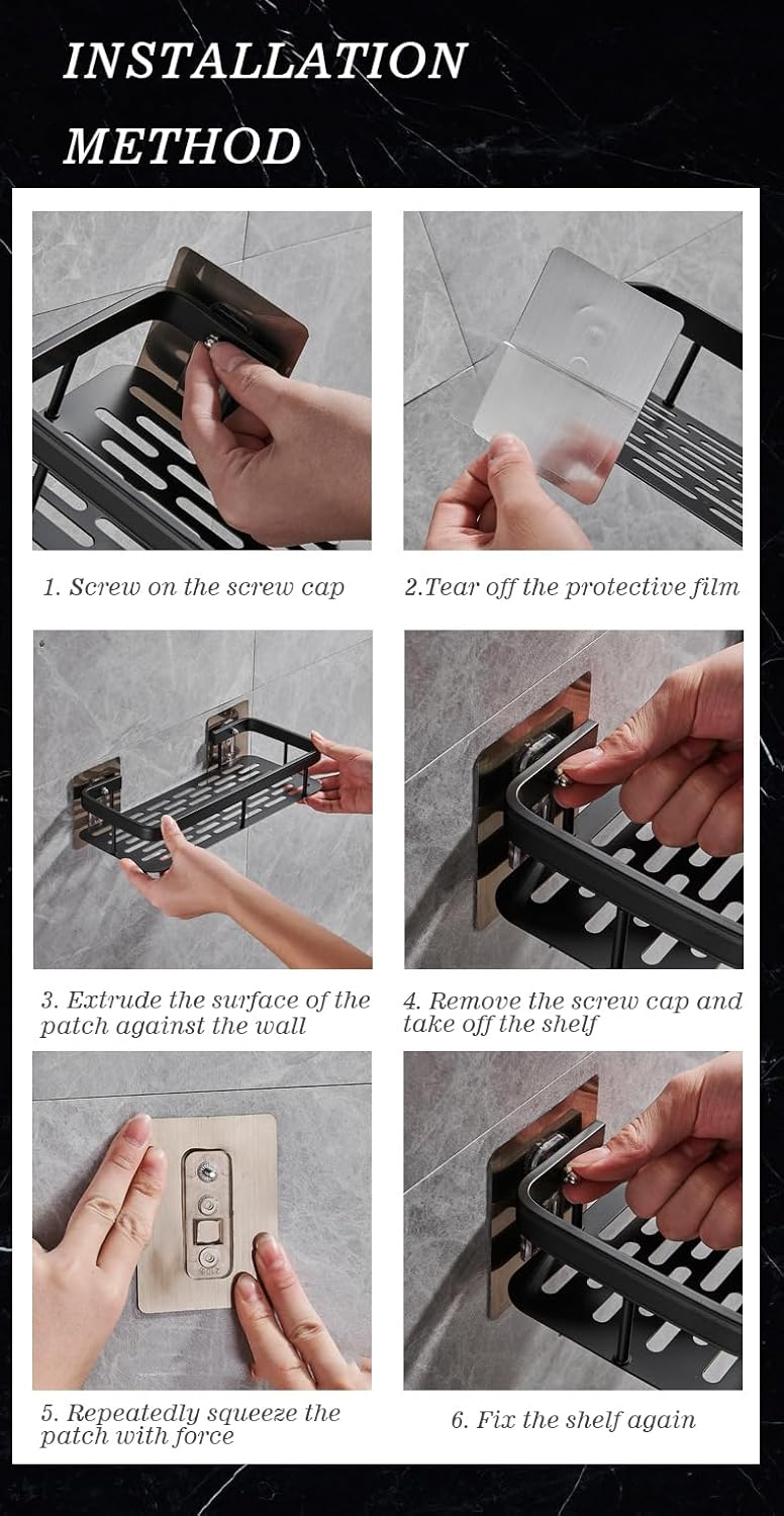 Duschablage Ohne Bohren, 2 Stück Badezimmer Regal, Badregal Bad Organizer Rostfrei Duschregal für Sh