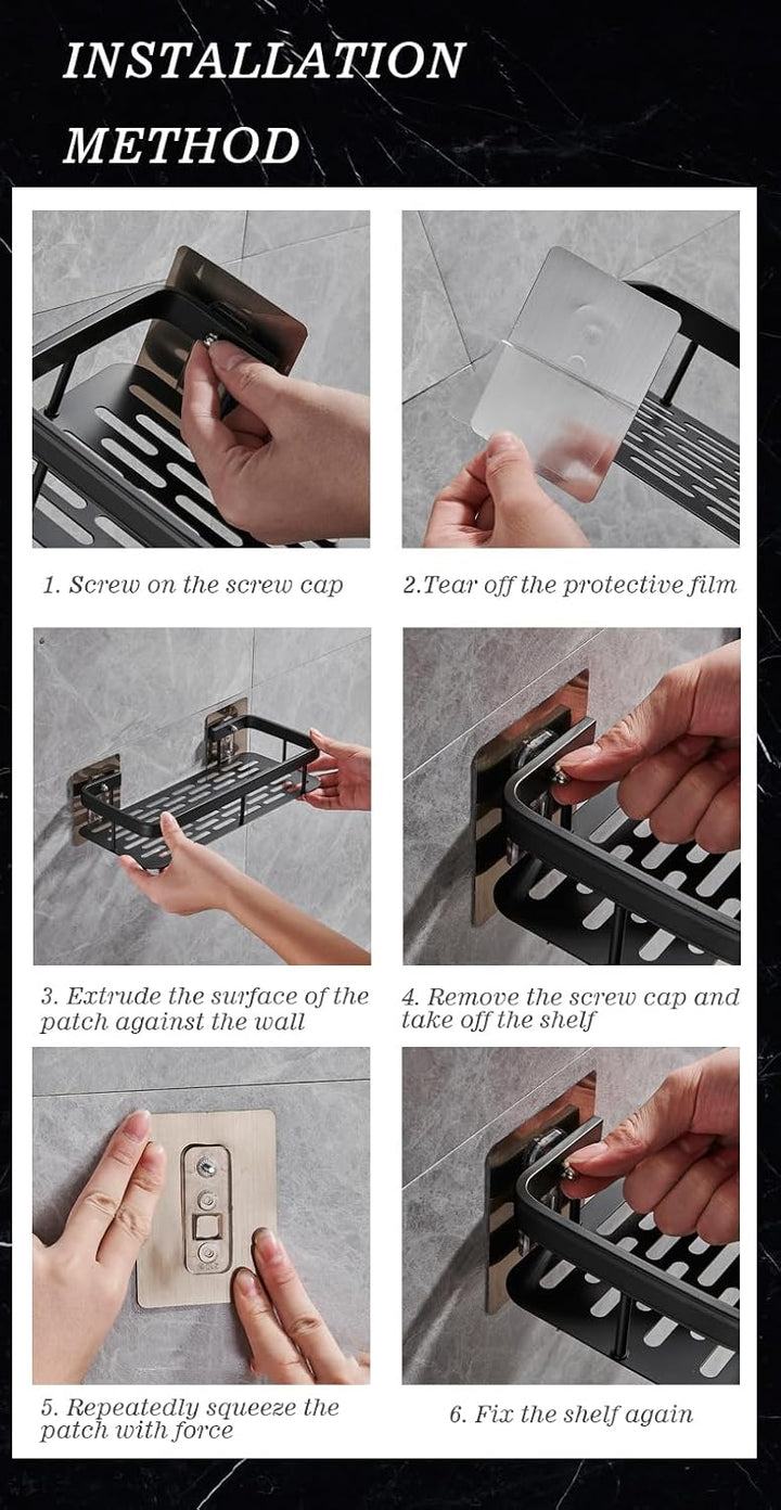 Duschablage Ohne Bohren, 2 Stück Badezimmer Regal, Badregal Bad Organizer Rostfrei Duschregal für Sh