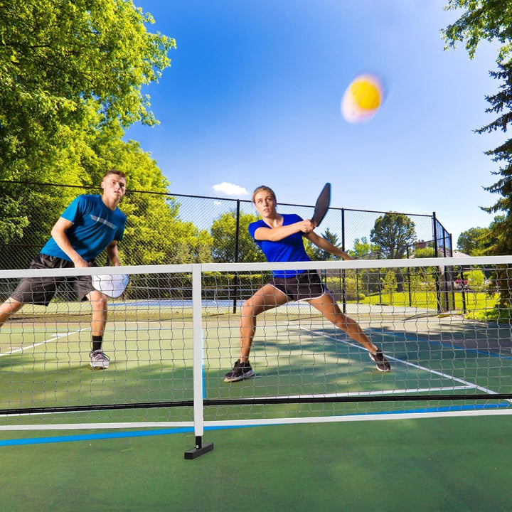 GOPLUS Pickleball-Netz targbar, Volleyballnetz 670 cm mit Metallrahmen, strapazierfähiges Polyester