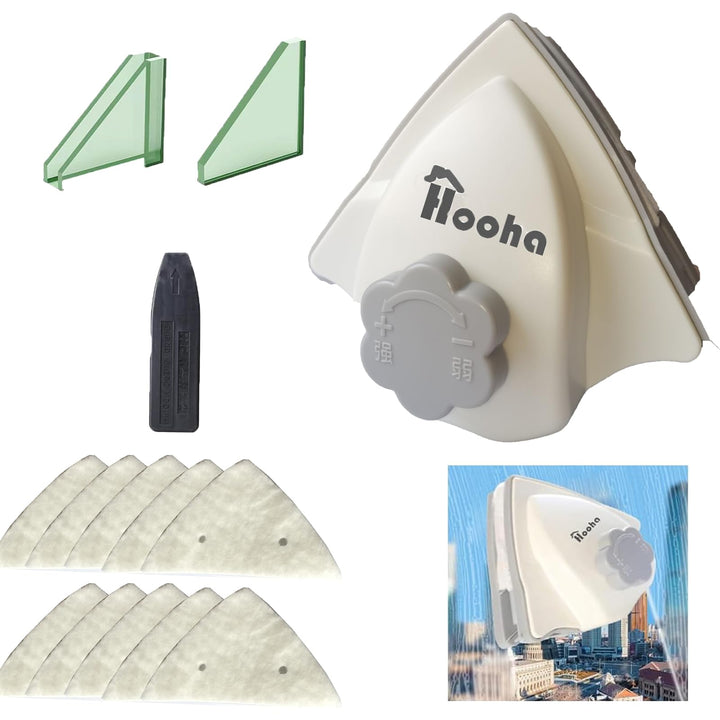Hooha Fensterputzer Magnetisch Für Einfach Und Doppelt Verglaste Fenster 3-26mm, 5-Gang Einstellbar,