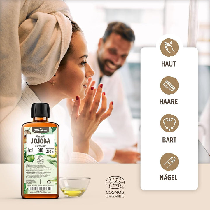 Jojobaöl Bio 500 ml - 100% Bio, Rein, Natürlich & Kaltgepresst 500 ml (1er Pack), 500 ml (1er Pack)