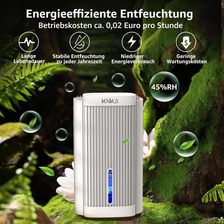 KNKA Luftentfeuchter, Luftentfeuchter Elektrisch, 1,1 l, Raumentfeuchter unter 28dB für 30m² Wohnung