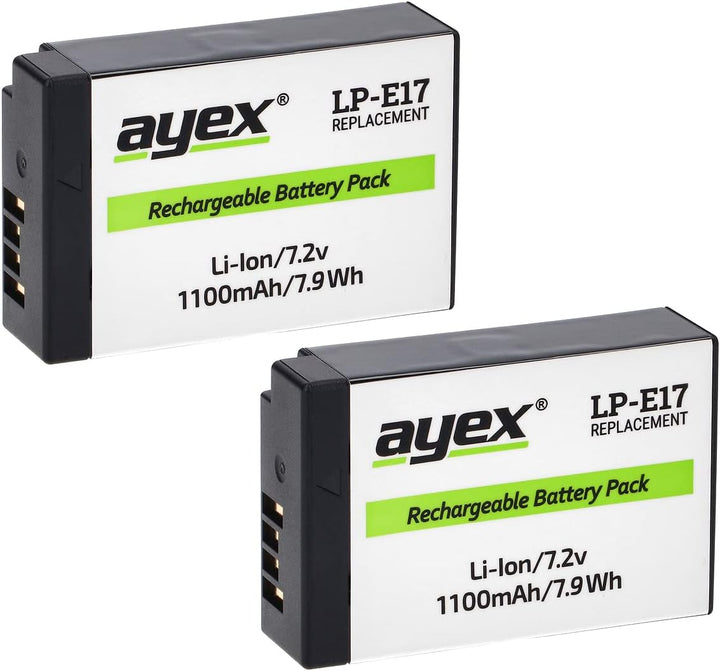 ayex Batteriegriff Set Kompatibel mit Canon EOS 760D 750D IX8 T6S T6I ähnlich BG-E18 + 2 x LP-E17 Ak