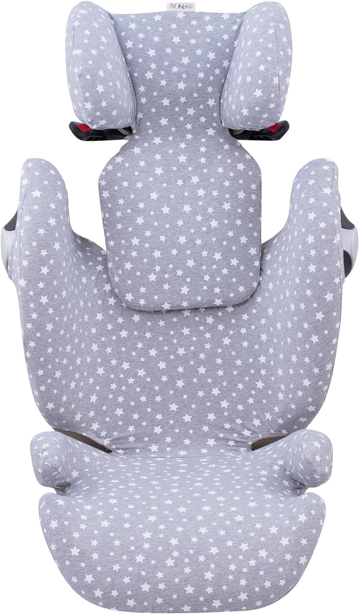 JYOKO Kids Bezug für Autositz Kompatibel mit Cybex Solution M und Pallas B - Fix (White Star), WHITE