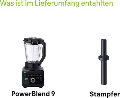 Braun Hochleistungsmixer PowerBlend 9 JB9040 – Standmixer mit Glas-Mixkrug, 18 Mixprogramme, 10 Gesc