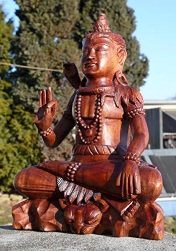 Super schöner 40 cm Shiva Buddha Meditation Holz Budda Feng Shui BSHIVA40