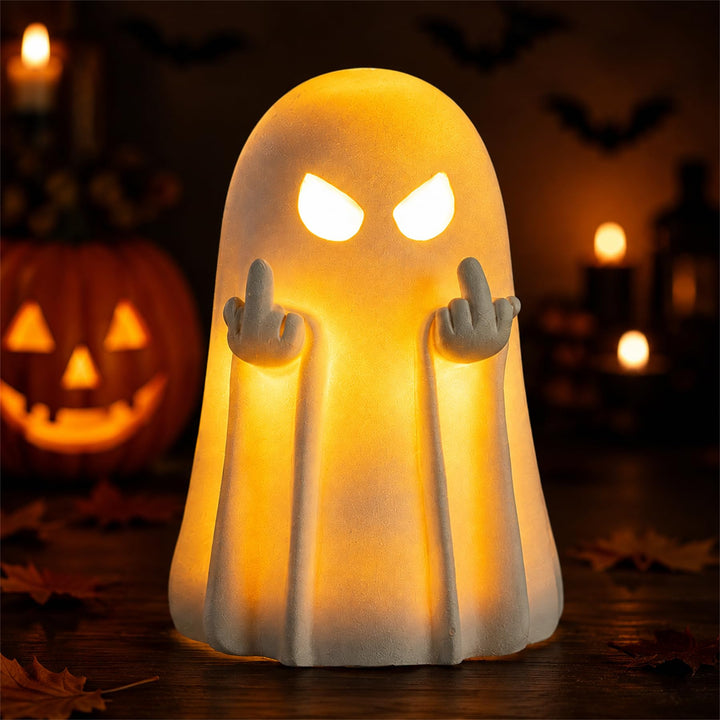 Halloween Deko Geisterlampe,Mittelfinger Geisterfigur,3D Niedliche Geister Geist Witzig-gross, Geist