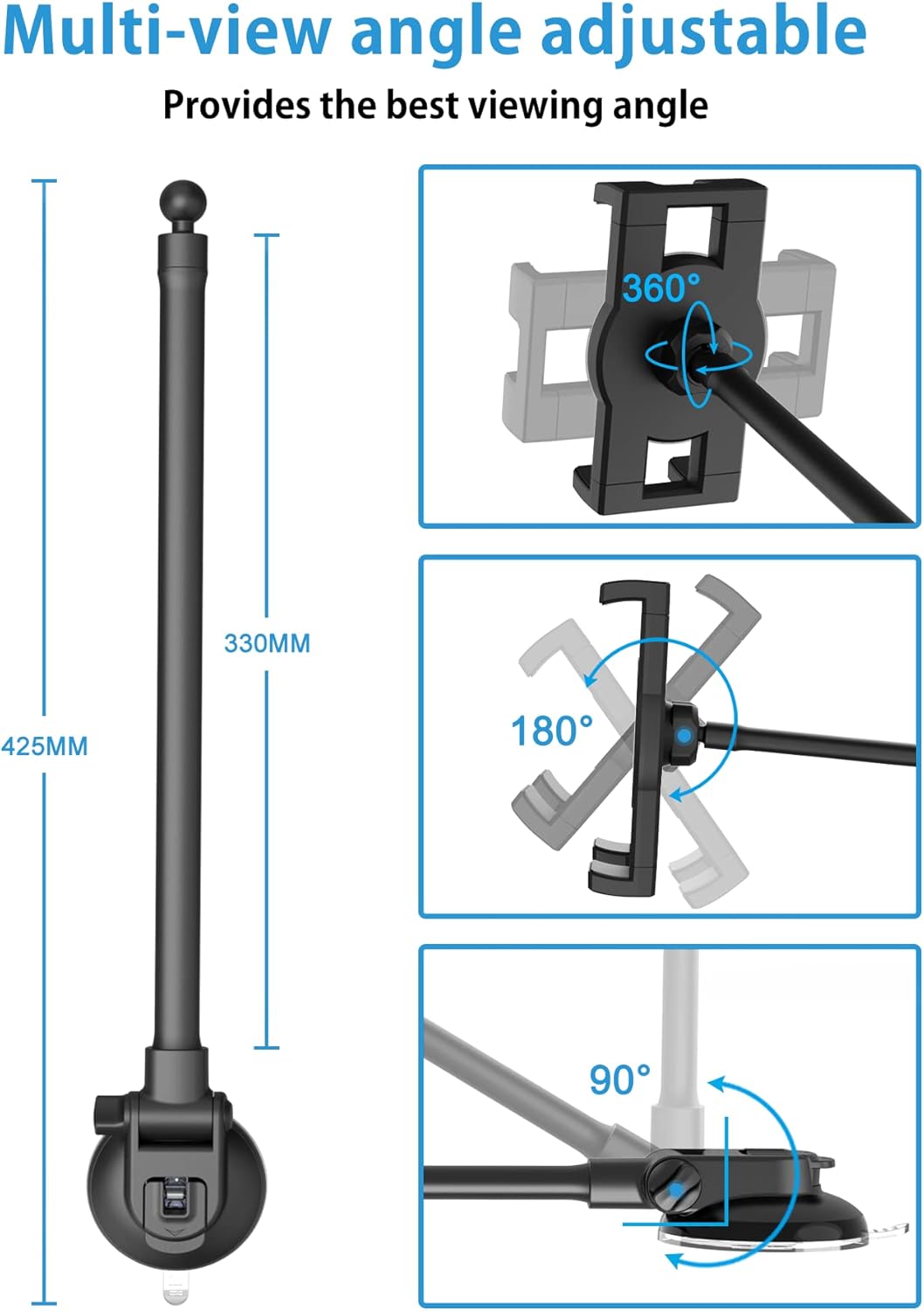 Windschutzscheibe Armaturenbrett Auto Tablet Halterung, woleyi KFZ Tablet Halter Vorne mit Saugnapf