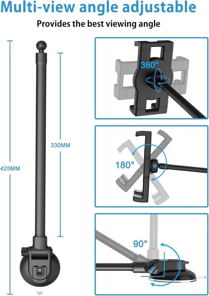 Windschutzscheibe Armaturenbrett Auto Tablet Halterung, woleyi KFZ Tablet Halter Vorne mit Saugnapf