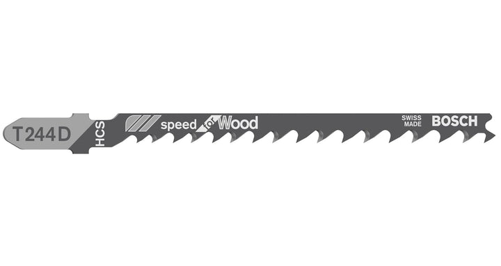 Bosch Professional 100 x Stichsägeblatt T 244 D Speed for Wood (für weiches Holz, Kurvenschnitt, Zub