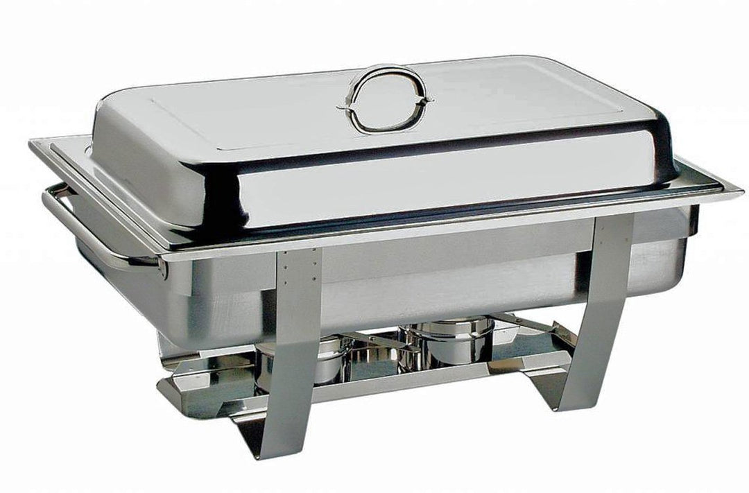 APS Chafing Dish „Chef“ – mit einem Speisenbehälter aus Edelstahl 65 mm tief, Zwei Brennpastenbehält