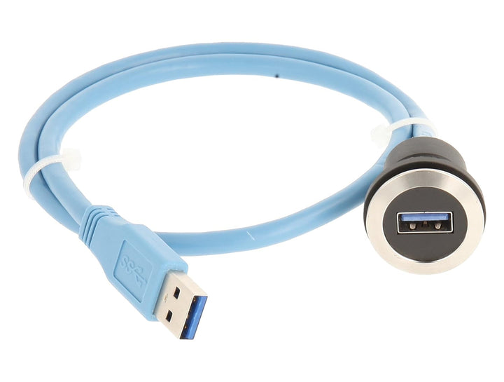 Schlegel 23.001.562 USB3.0-Buchse Edelstahl, 1x USB-Buchse Typ A, 1x USB3.0-Kabel Länge 60 cm und St