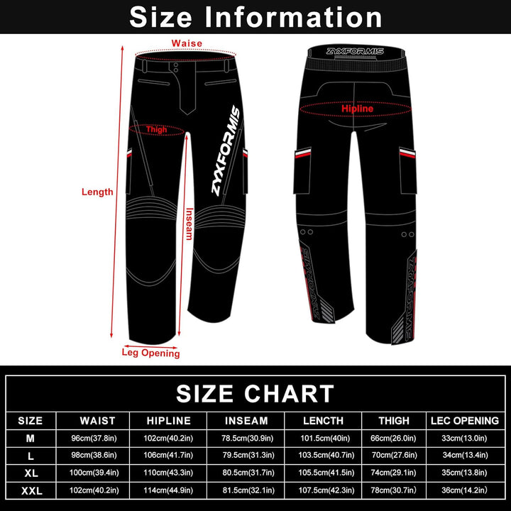 Motorrad Hosen Herren mit Protektoren und Reflektoren, Wasserdicht Winddicht Textil Motorradhose mit