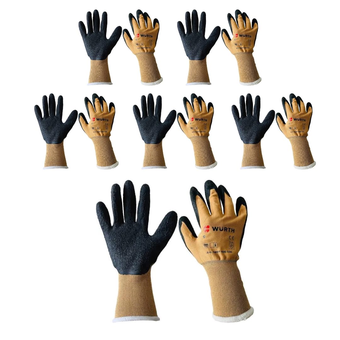Würth 6 Paar Mechanikerhandschuhe Arbeitshandschuhe Montagehandschuhe EN388 EN420 Gr. 10 Grösse 10 (