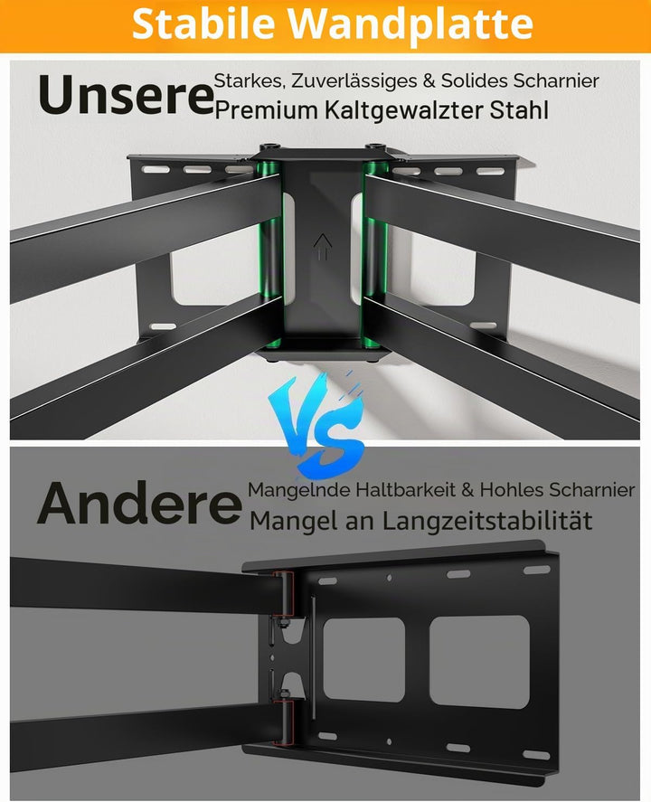 TV Wandhalterung mit 1080 mm Extra Langem Gelenkarm, Fernseher Halterung Schwenkbar für 50-100 Zoll