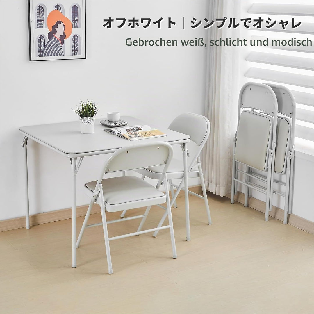 BOOSDEN Klapptisch, Weiss, Klappbar Tisch als Campingtisch, Gartentisch, Balkontisch, Esstisch, Falt