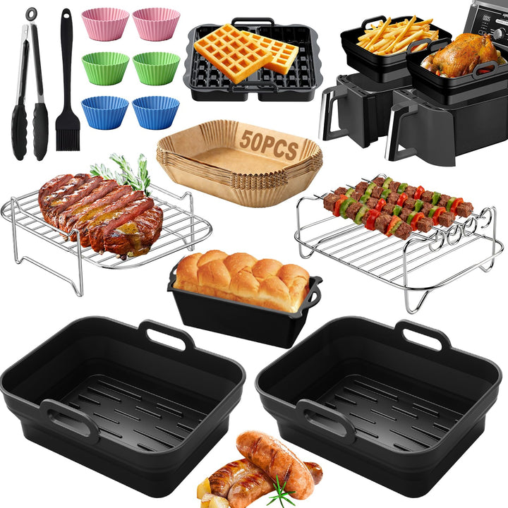 Heissluftfritteuse Zubehör für Ninja Foodi Max Dual Zone AF400EU SL400EU 9,5L, Silikonform Airfryer