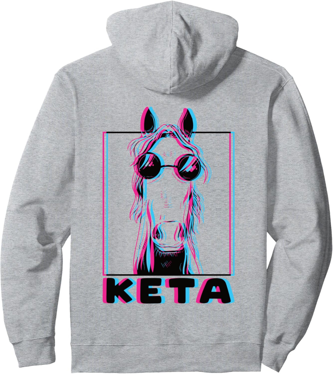 BACKPRINT lustiges Raver Tier DJ Party Festival Keta Pullover Hoodie