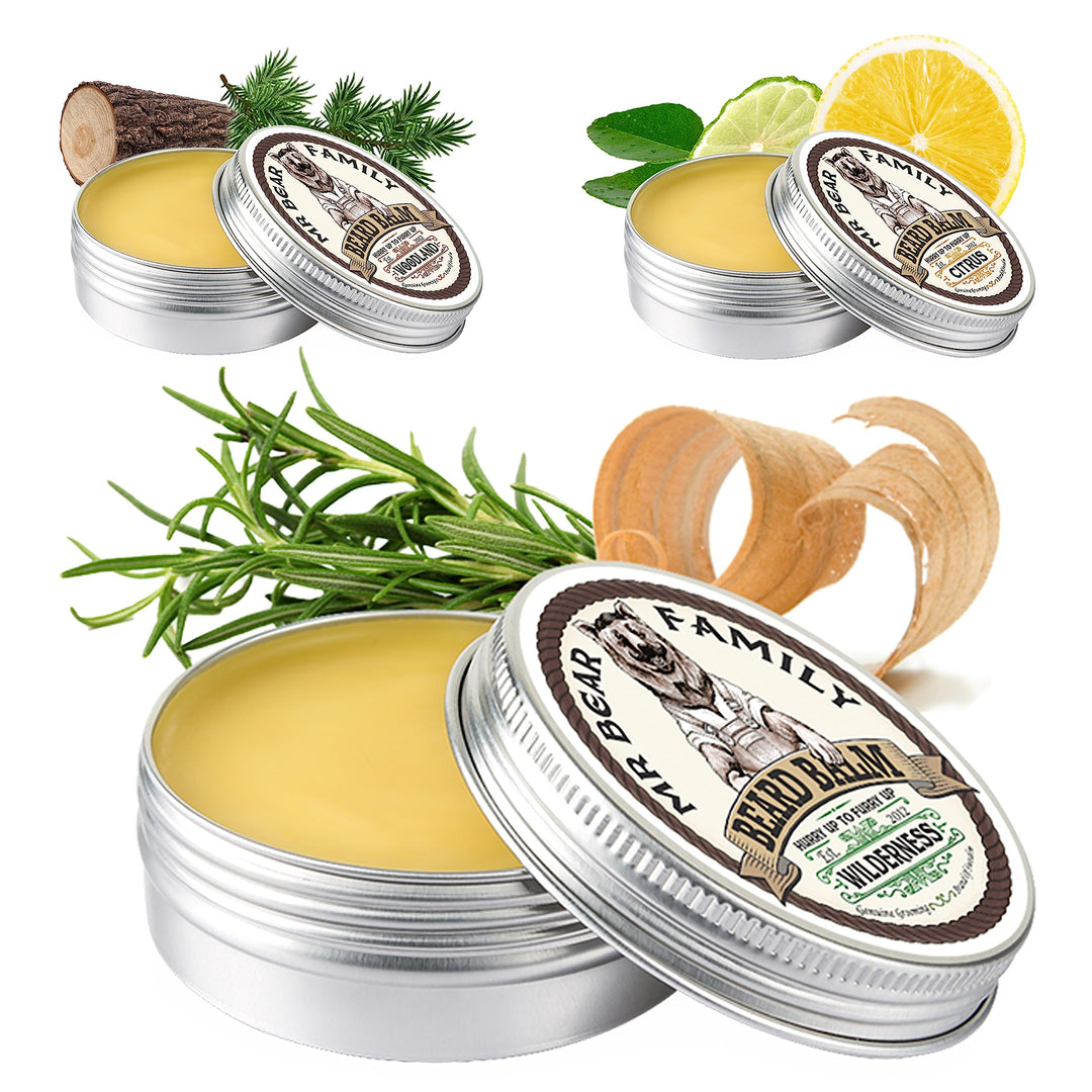 Mr Bear Family Bartbalsam Männer - Wilderness - pflegender Bart Balsam - Bartwachs mit Shea Butter,