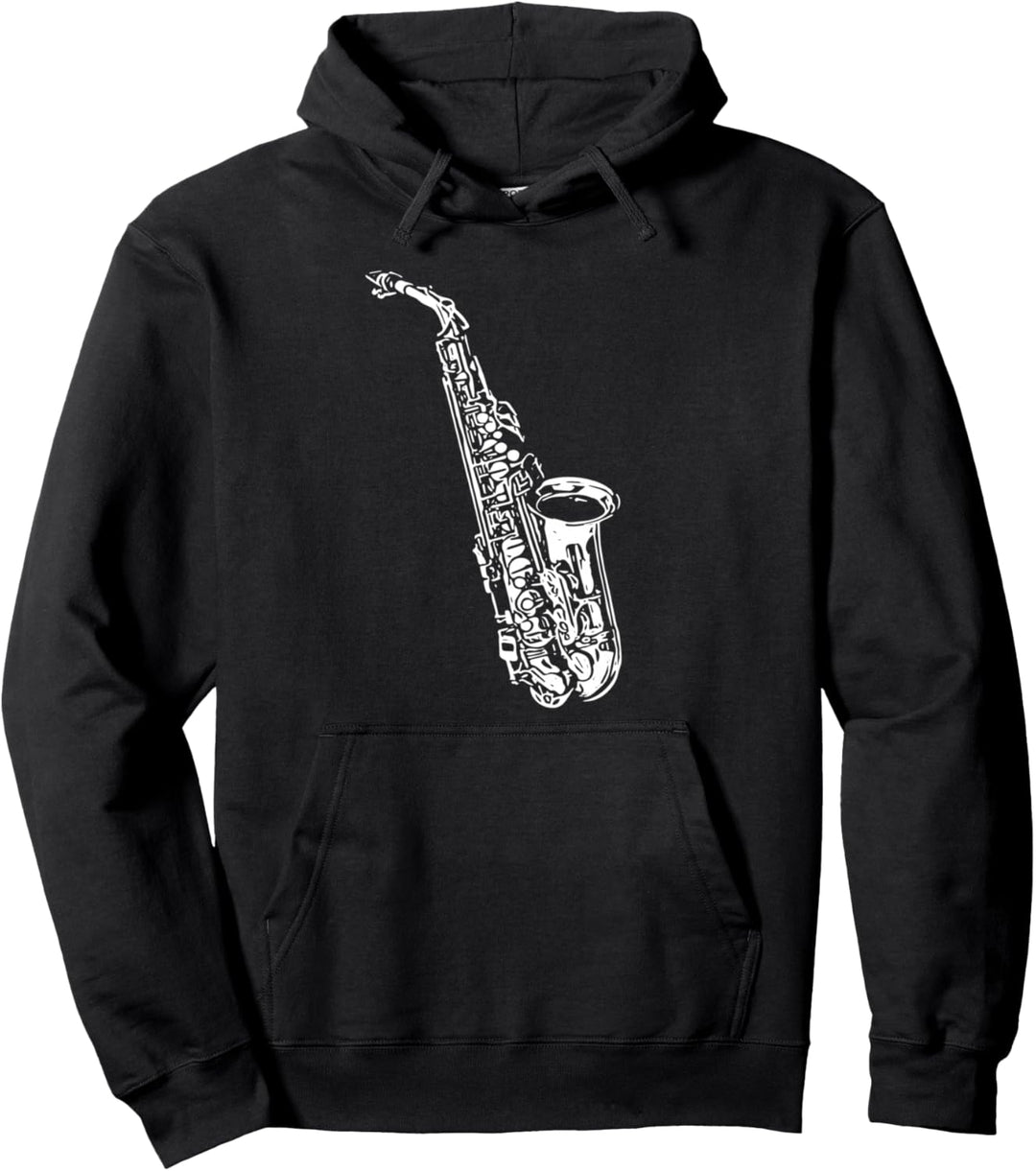 Saxofon Saxofonist Musiker Saxofonspieler Instrument Pullover Hoodie