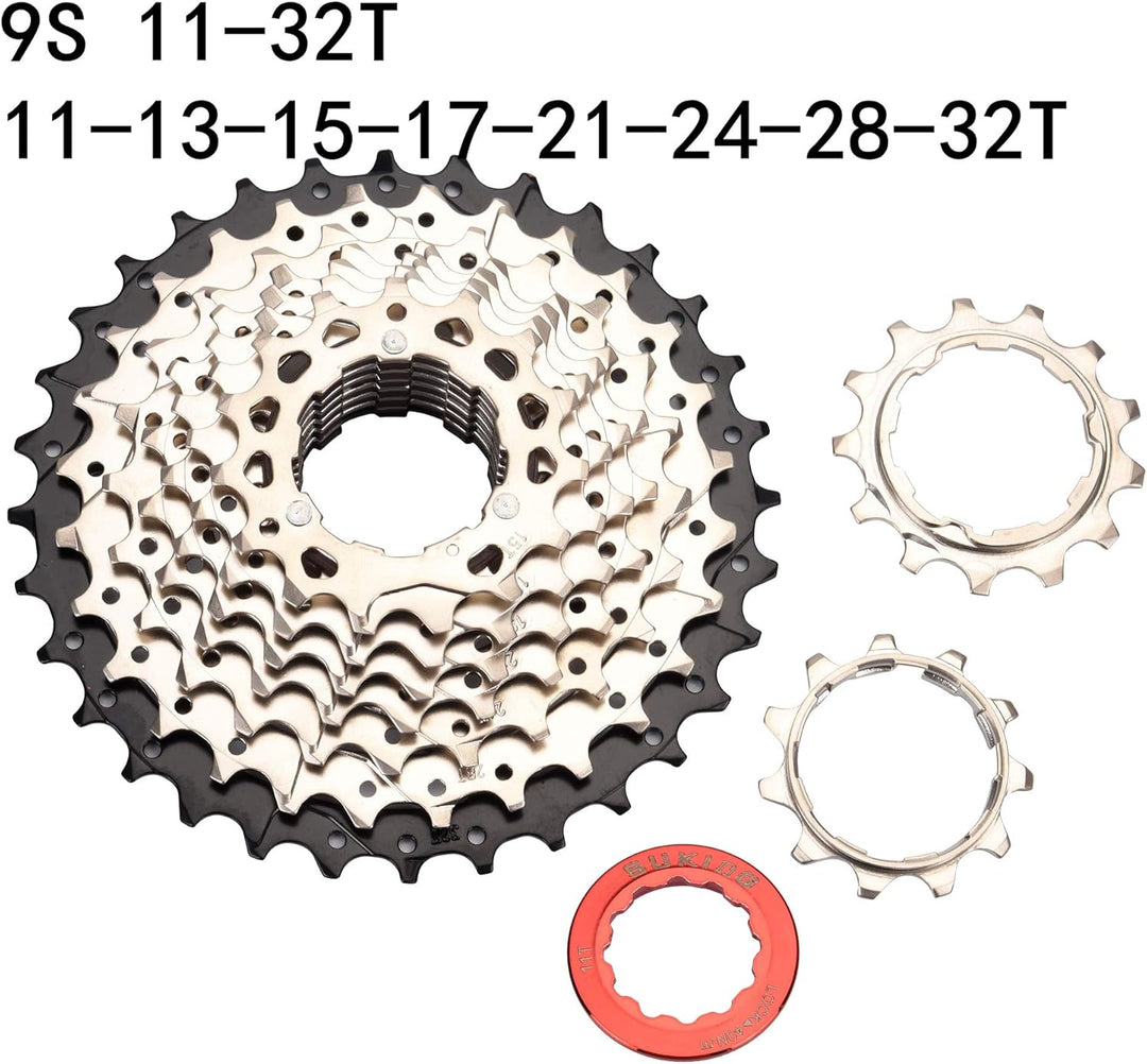 BESNIN Kassette für Mountainbike 9 Fach 11-32T/11-36T/11-40T/11-42TKassette 9 Fach Fahrrad-freilauf,
