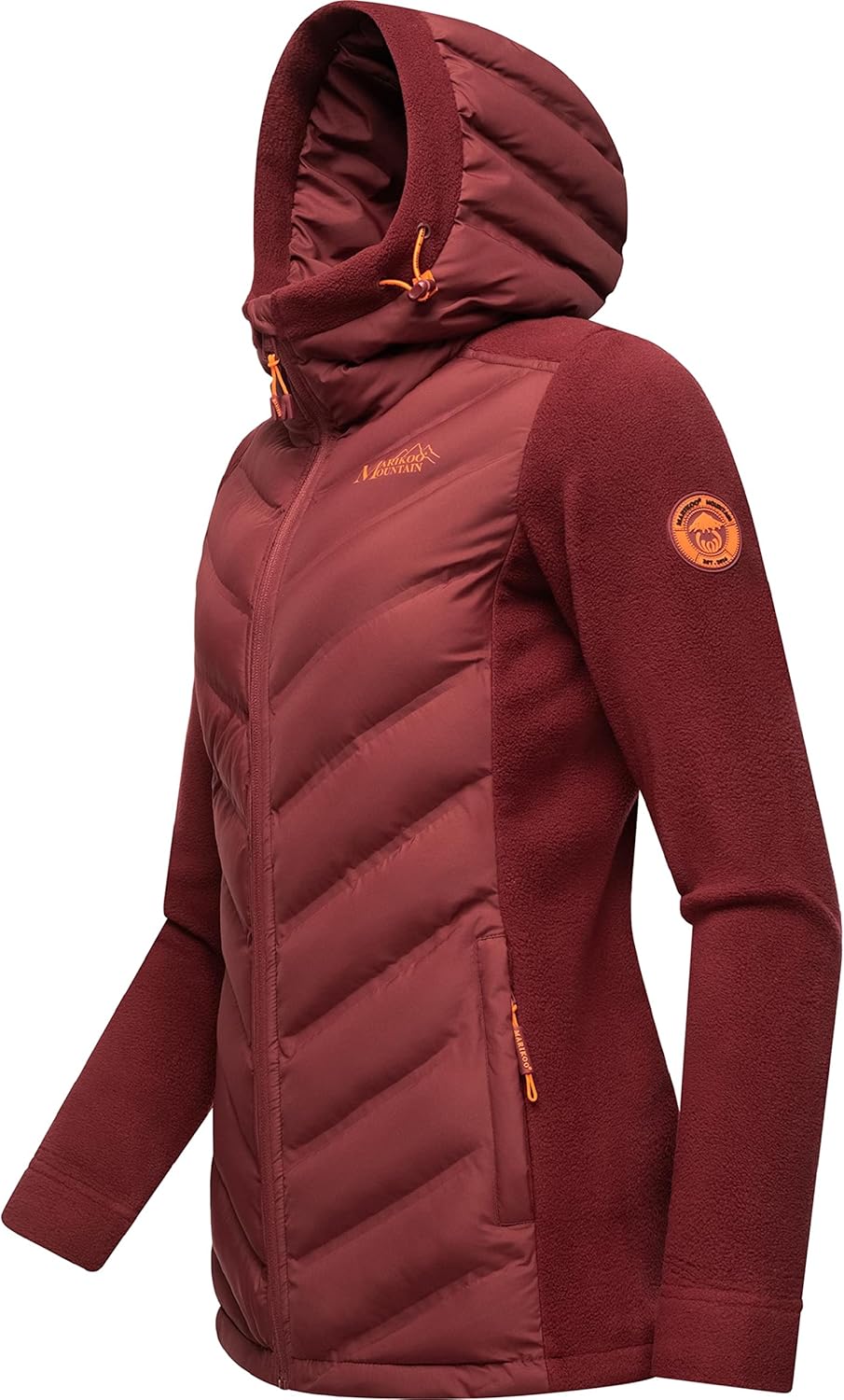 MARIKOO Damen leichte Übergangsjacke Steppjacke Mount Haruna, XS Bordeaux