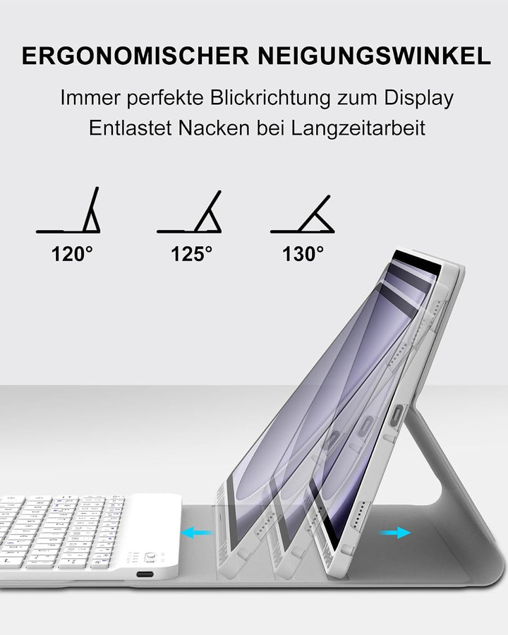 Hülle mit Tastatur für Samsung Galaxy Tab A9+ 11" (2023, SM-X210/X215/X216), Deutsch QWERTZ Keyboard