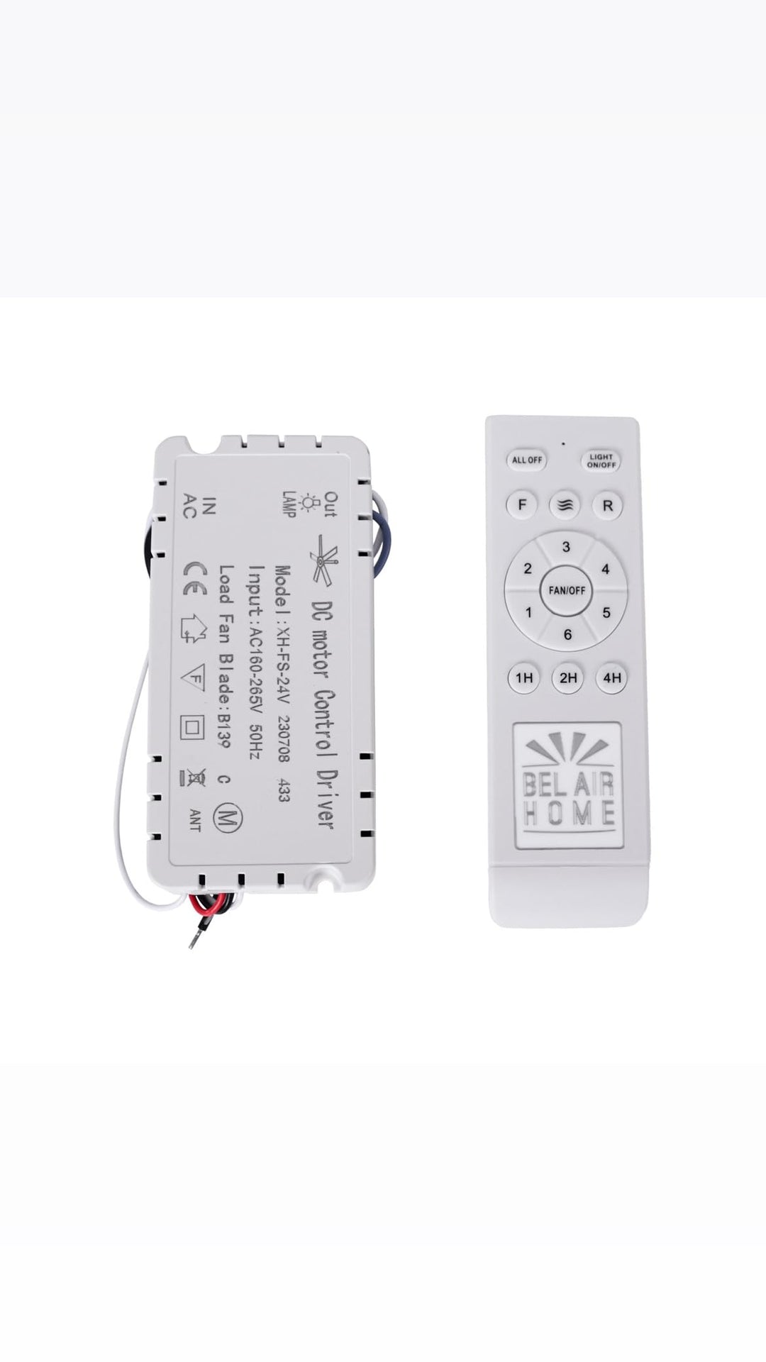 Bel Air Home - Fernbedienung und Controller Set für Gleichstrommotor Lüfter - KIT RADIOFREQUENZ, Ein