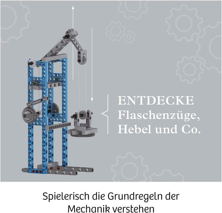 KOSMOS 620868 Simple Machines, Mechanik-Bausatz für 24 Modelle wie Flaschenzug und Kran, inklusive F