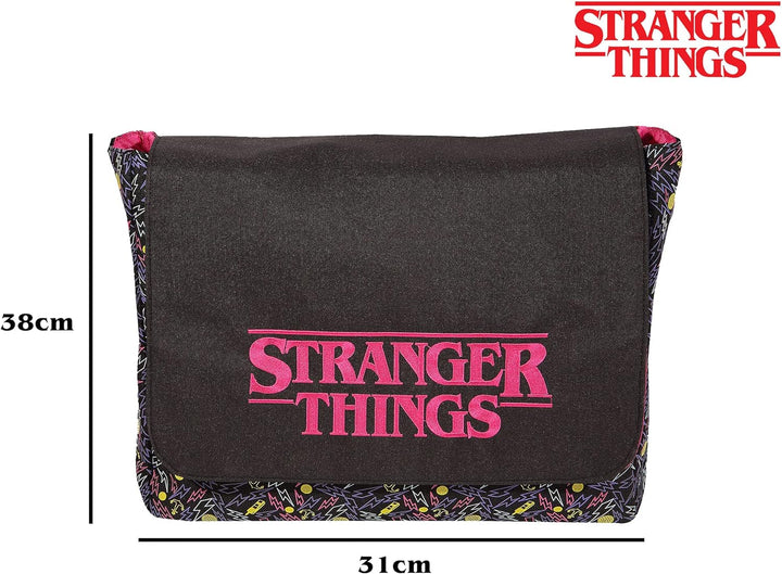 Stranger Things 80er Jahre drucken mit Logo Rucksack, Damen, One Size, Schwarz, Offizielle Handelswa