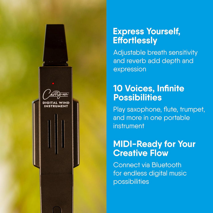 Carry-on by Blackstar Digitales Blasinstrument Schwarz - 10 Stimmen, integrierter, wiederaufladbarer